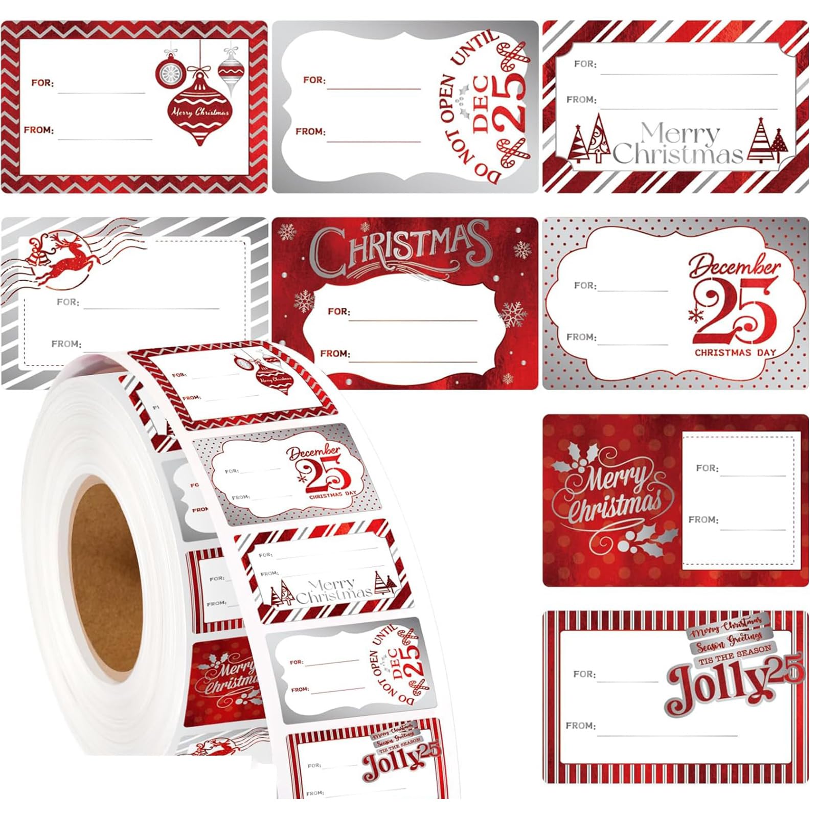 3 300 Adhesive Christmas Stickers 4.5x3cm Wrapping Labels for Present Box Card Envelope Candy Packaging Holiday Sticker for Kid Craft