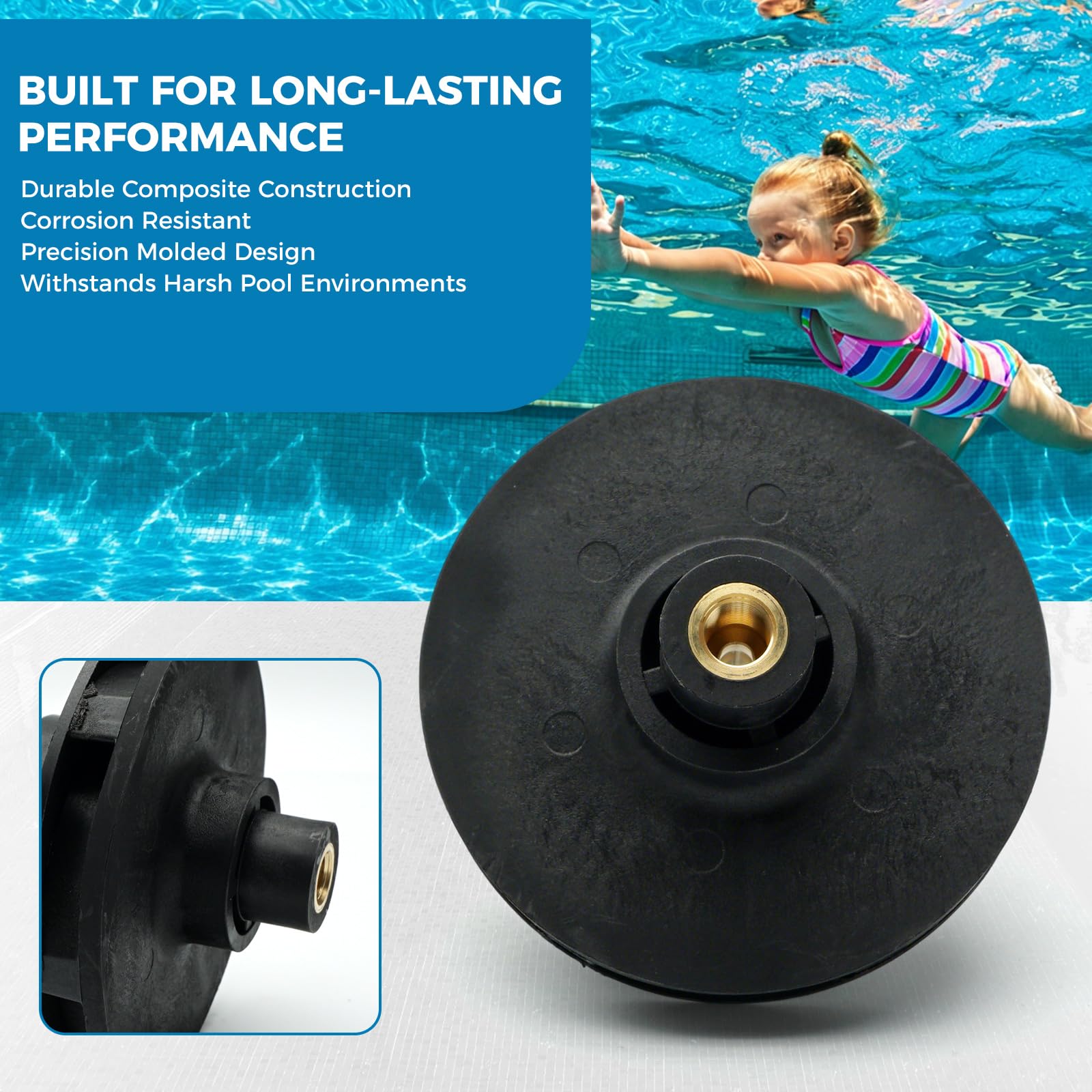 Turbine de pompe de piscine SPX3220C avec vis, compatible avec les pompes Hayward Tristar SP3200EE et EcoStar SP3400VSP, turbine de rechange de pompe de piscine 2HP