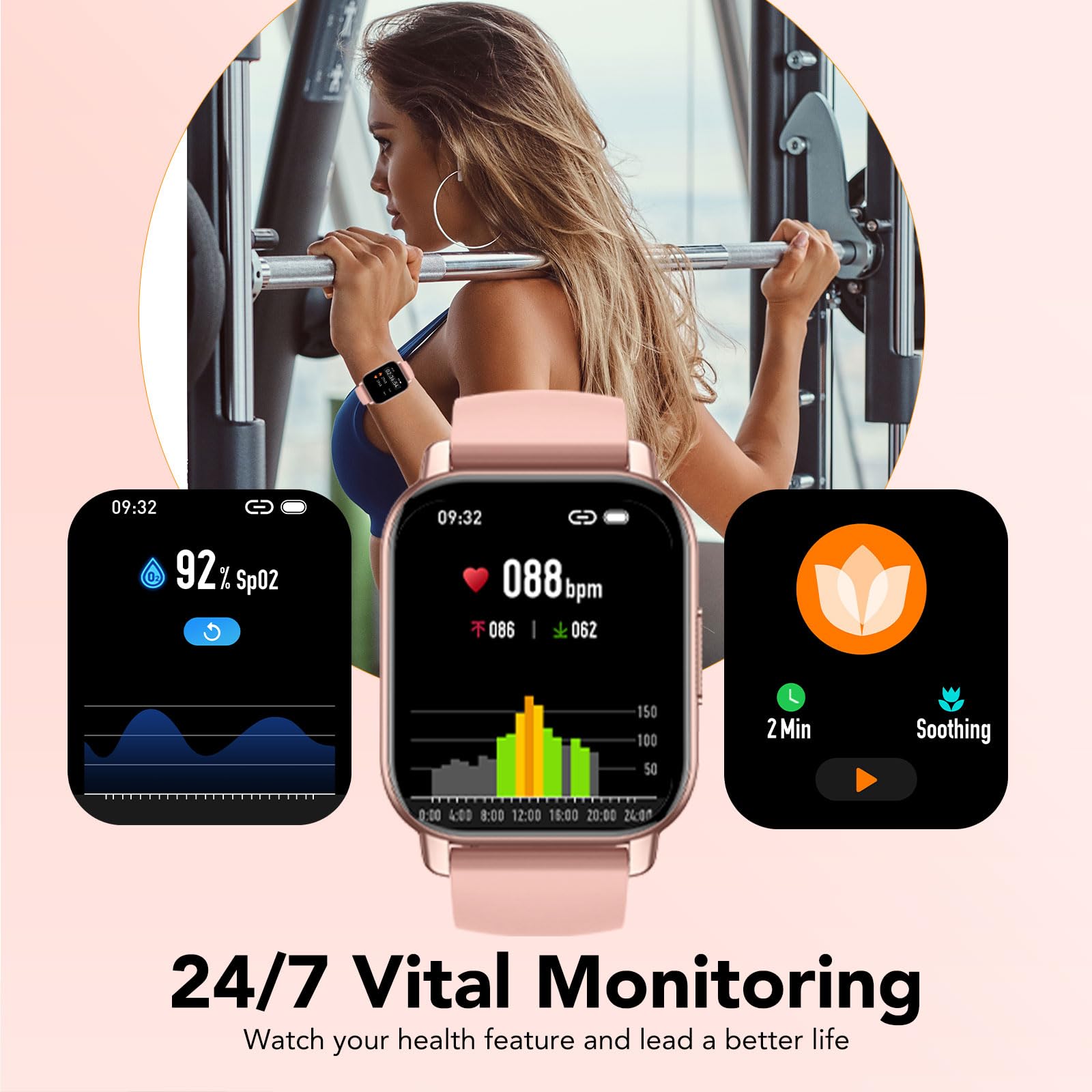 Reloj Inteligente Hombre, Smartwatch Hombre,Rosa Pro, 2024