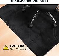 Vista 4 de Tapete grande para silla de oficina para suelo duro, 63 x 51 pulgadas, alfombra de escritorio de tela de franela, protector para oficina en casa