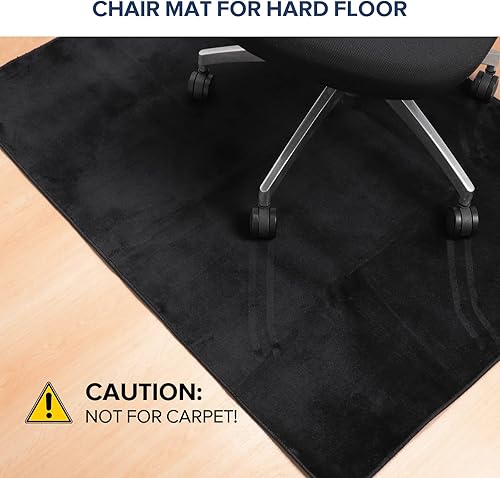 Miniatura 6 de Tapete para silla para suelo duro, tapete de silla grande de 75 x 60 pulgadas para suelo de madera dura, tapete de escritorio de tela de franela