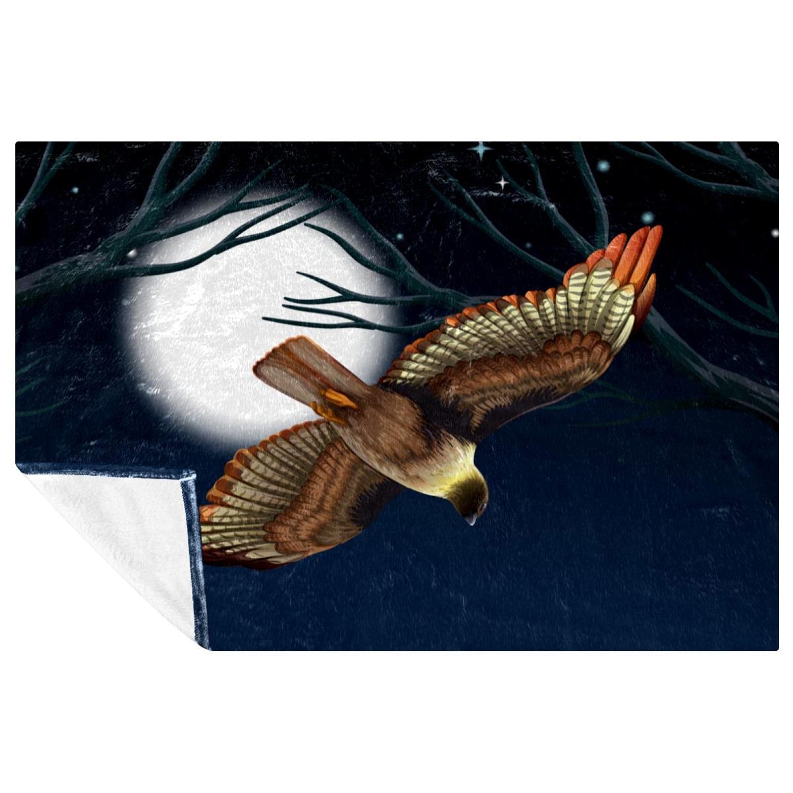 Couverture douce et chaude oiseaux volants 150x100 cm pour lit