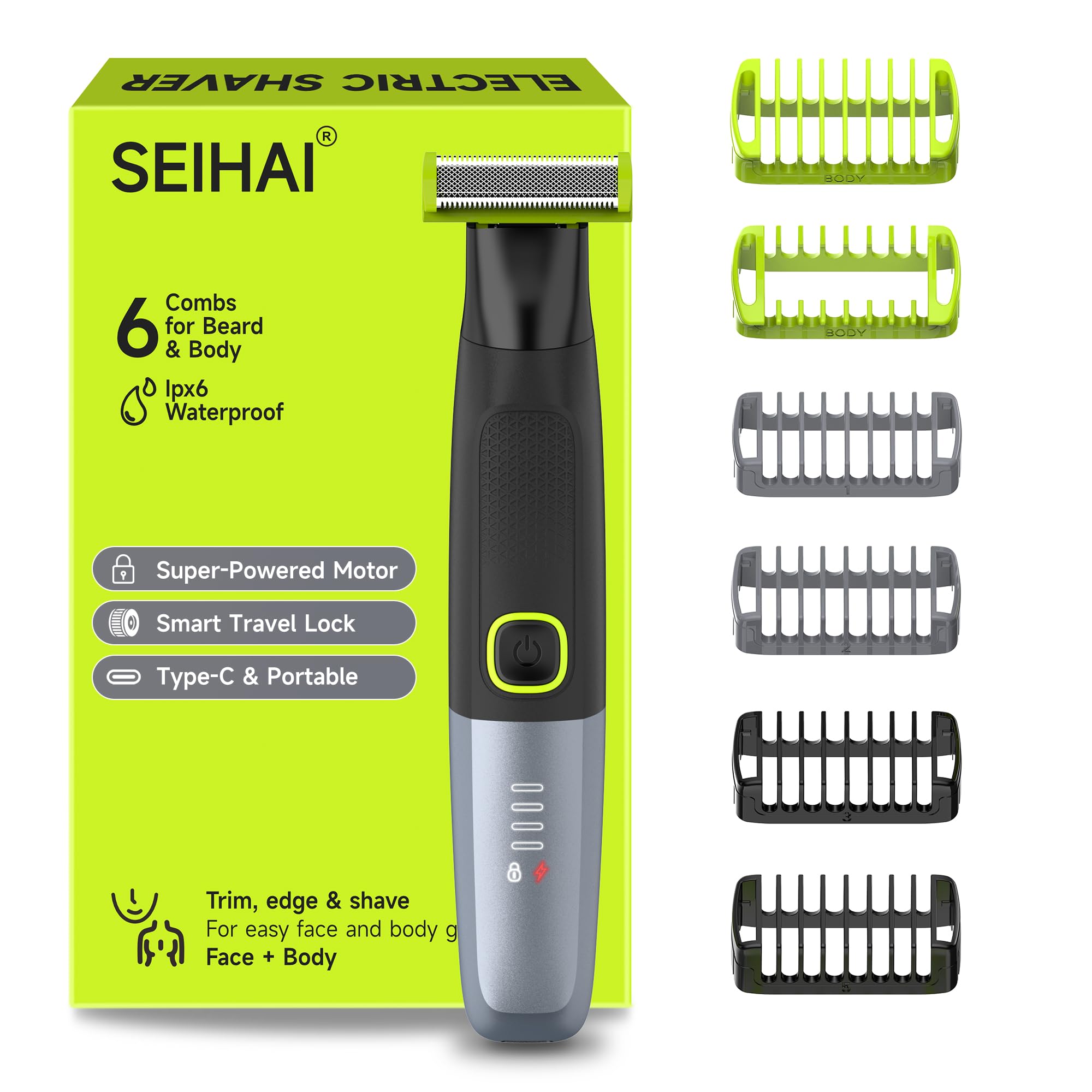 Aparador de pelos corporais para homens, aparador elétrico de virilha e pelos pubianos,