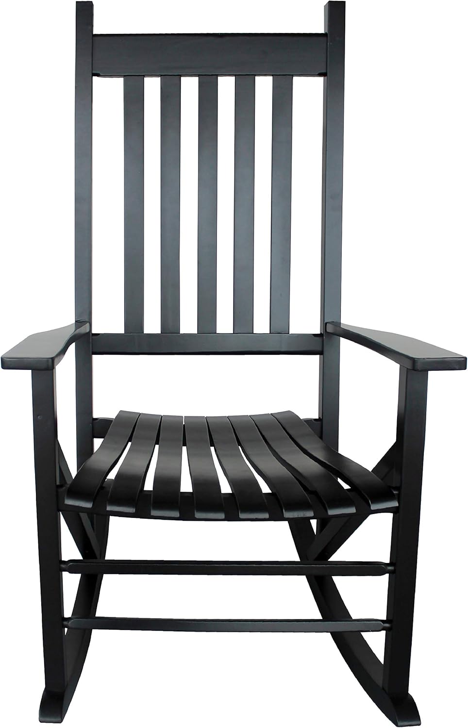 Leigh Country Heartland Single Rocker, Black Finish, Outdoor Wooden Seating for Porch/Patio/Deck