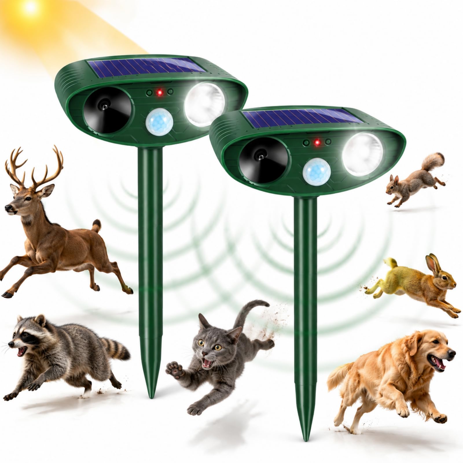 JahyElec Solar Ultrasonic Animal Repellent