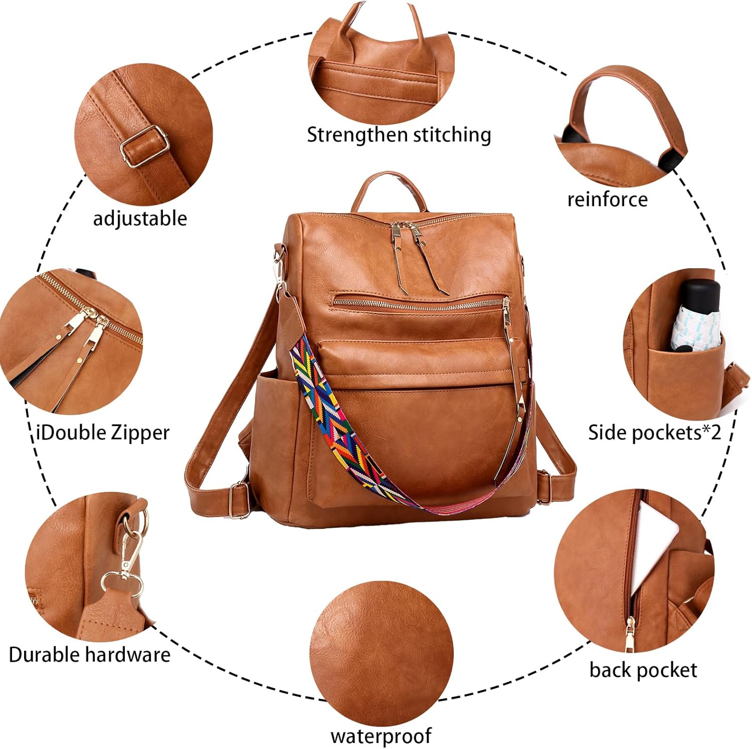 Women's Fashion Backpack Purse for Women Leather Multipurpose Design Ladies Shoulder Bag Travel bag Satchel Handbags