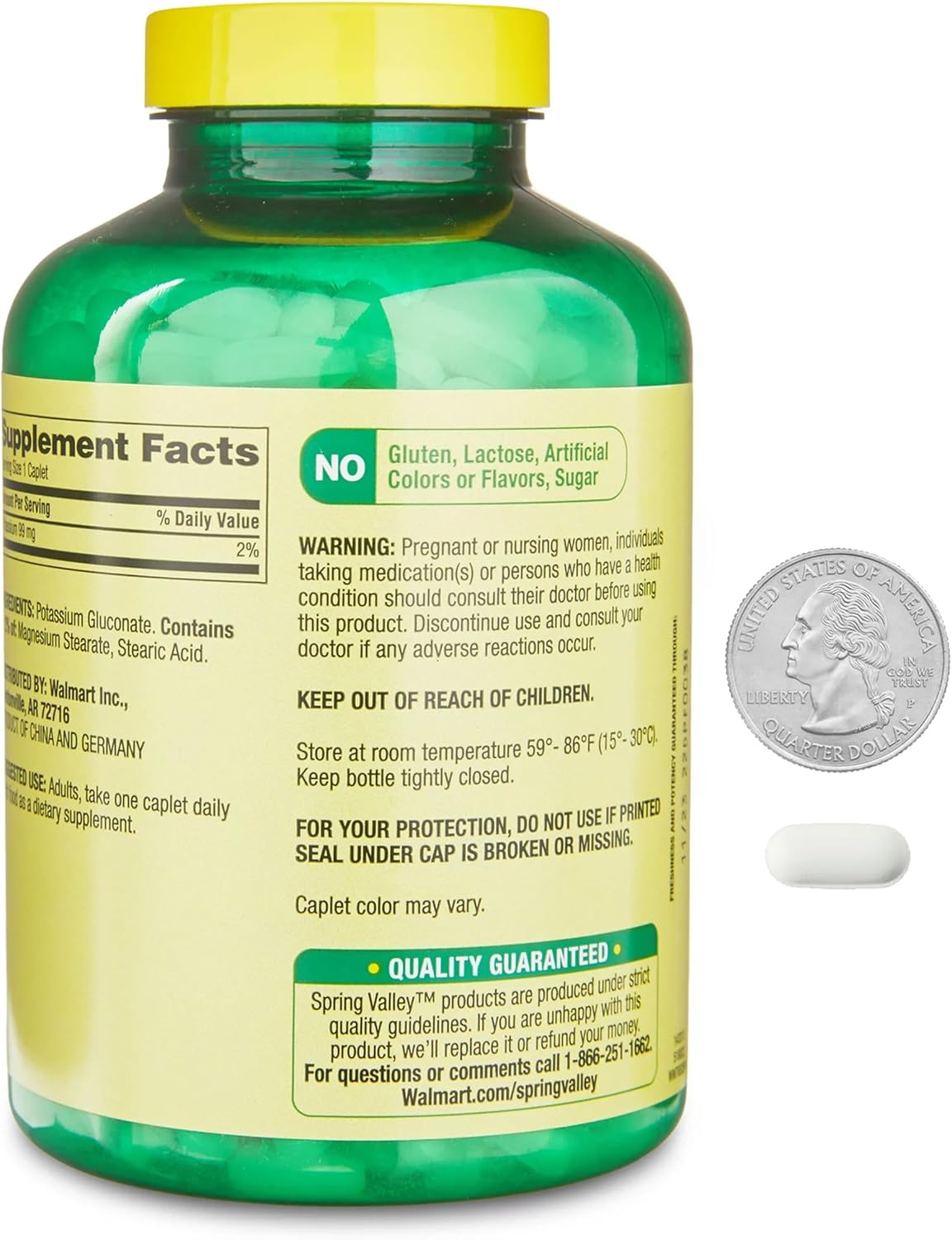 Potassium Supplement | Potassium | 500 Count Value Size | 99 mg is Formulated to Promote a Healthy Heart | Maintenance PH Balance, Muscle and Nerve Cell Function | Potassium Gluconate