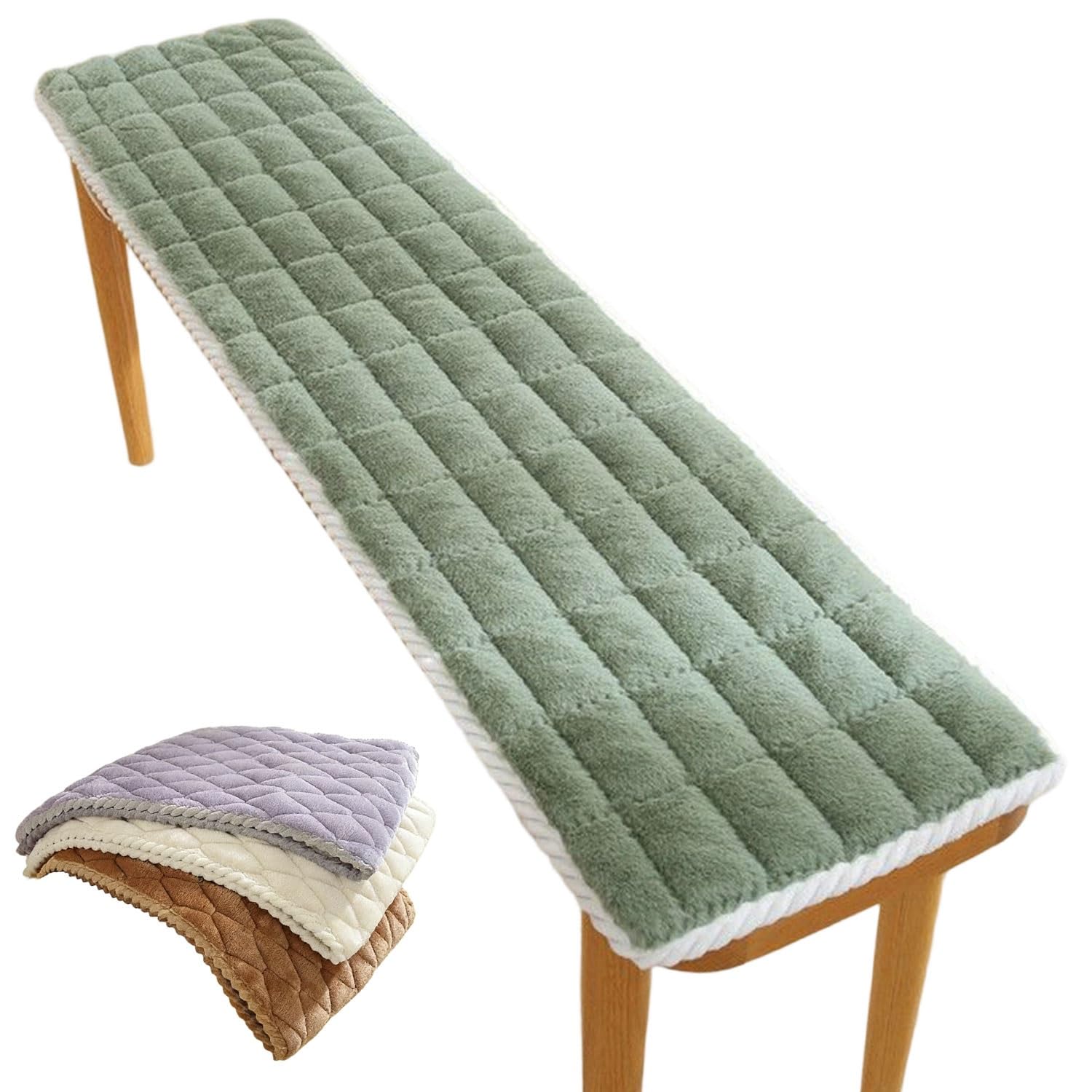 uyeoco Washable Indoor/Outdoor Bench Cushion - 120cm/150cm/100cm/90cm x 40cm/35cm/30cm - Non-Slip Seat Pad for Bay Windows, Garden Patio, Long Chairs, Swings & Porch Furniture(Green,30x100cm)