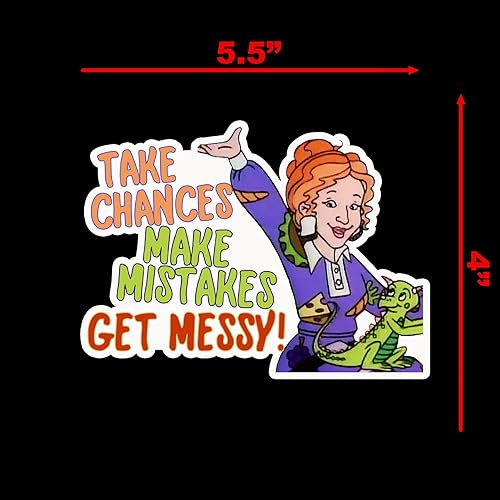 Miniatura 4 de Calcomanía para portátil con texto en inglés "Take Chances, Make Mistakes, Get Messy, Get Messy (Toma oportunidades, comete errores, consigue