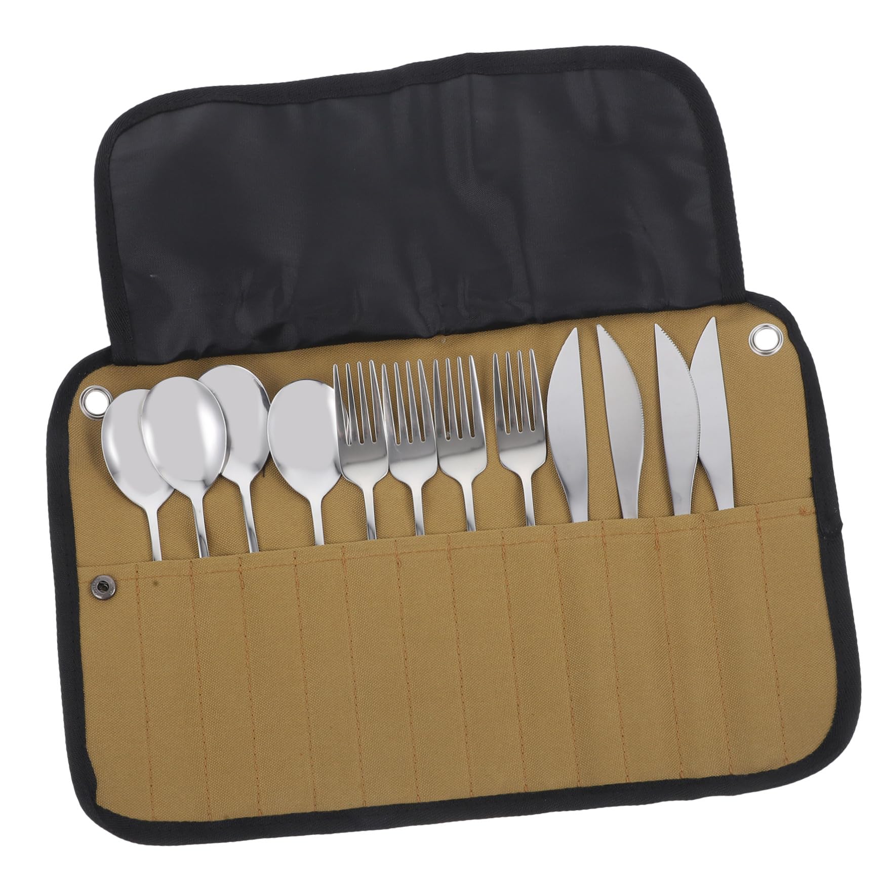 Ensemble de Vaisselle de Pique-niques 1 Set Acier Inoxydable Nylon Argenté