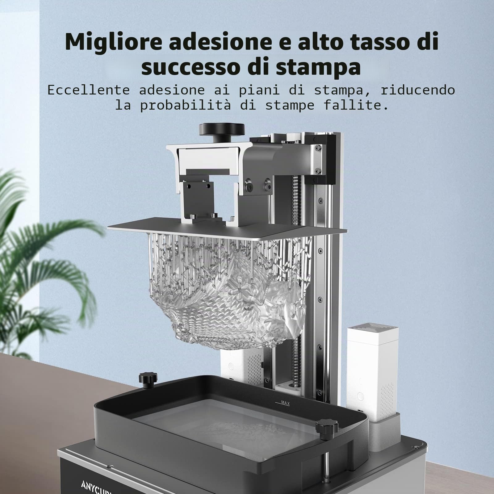 ANYCUBIC Resina Lavabile in Acqua 2.0, Alta Resilienza, Anti-Ingiallimento, Basso Odore per Tutte le Stampante 3D LCD Resina, Trasparente 1000g