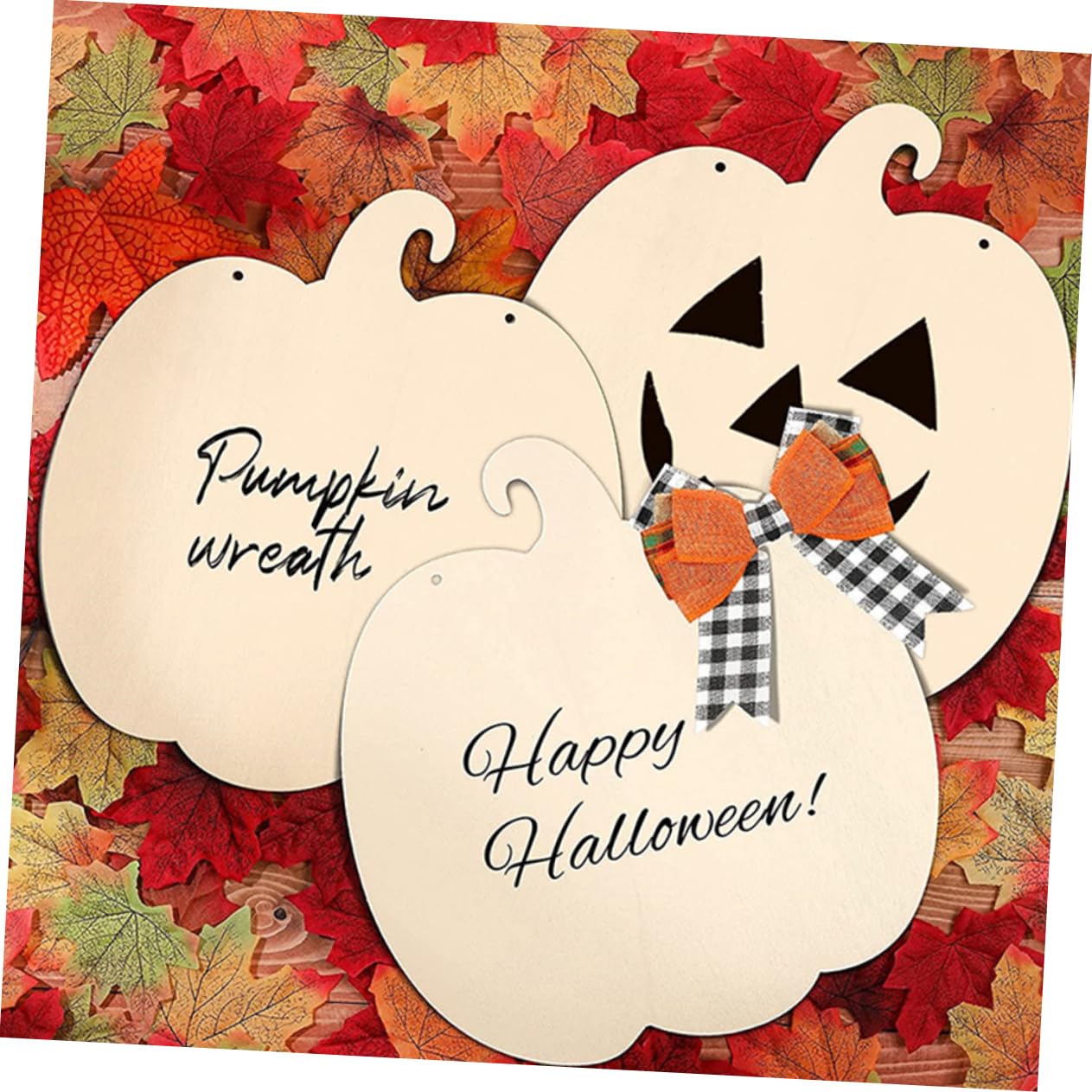 4 Juegos de Cintas Colgantes de Calabaza para Manualidades de Halloween, Cintas Decorativas Colgantes para decoración de Calabazas de otoño y decoración del hogar de Halloween