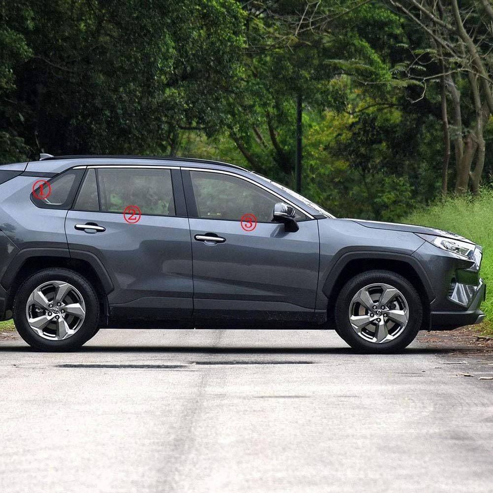 Beautost Fit for Toyota RAV4 2019 2020 2021 2022 2023 2024 2025 Lower Windows Frame Sill Molding Cover Trims Stainless Steel
