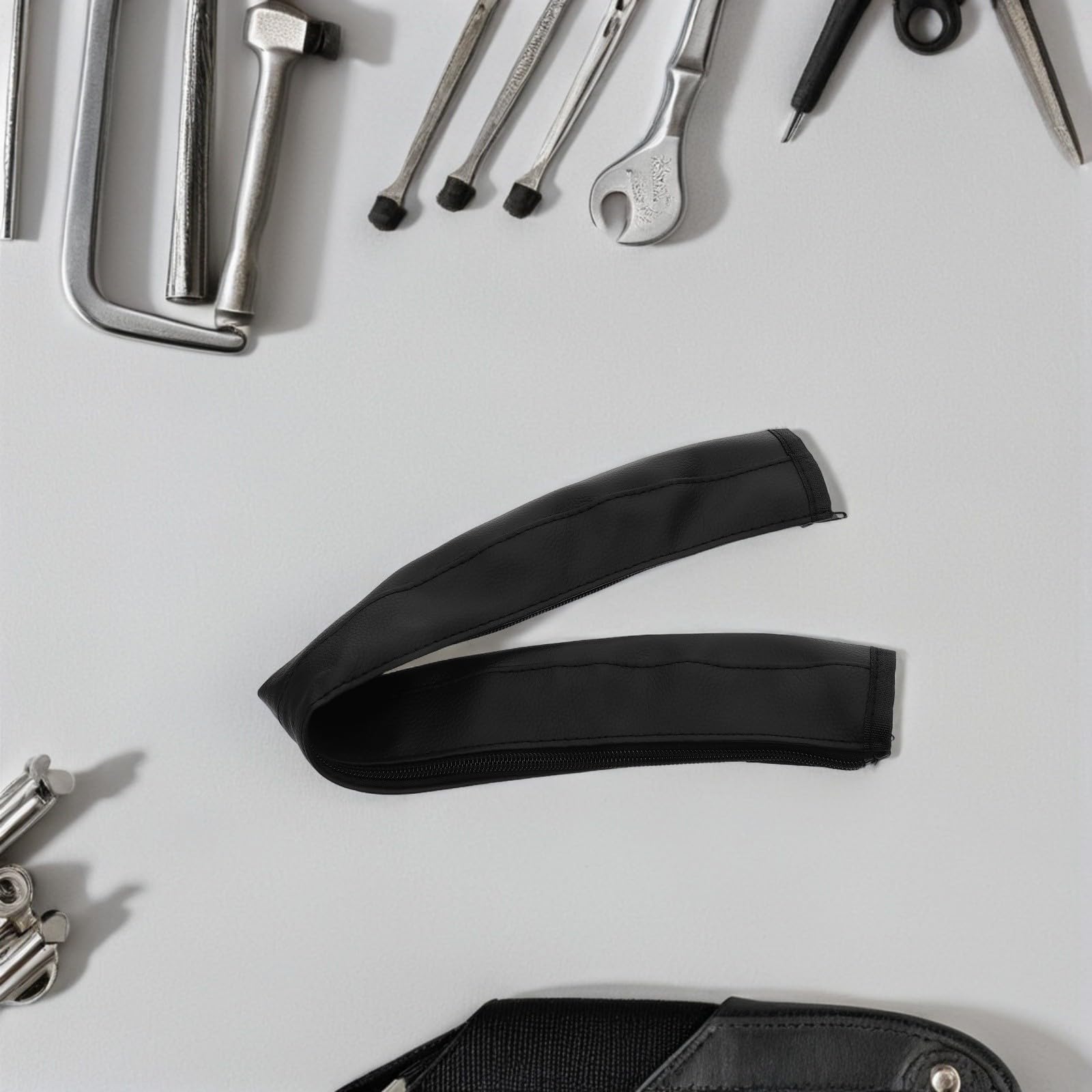 Genérico Funda de Cuero Reutilizable para Manillar de Cochecito Negro, Fácil de Limpiar, Protector para Barra de Empuje en Cochecitos y Carritos de Ñiño