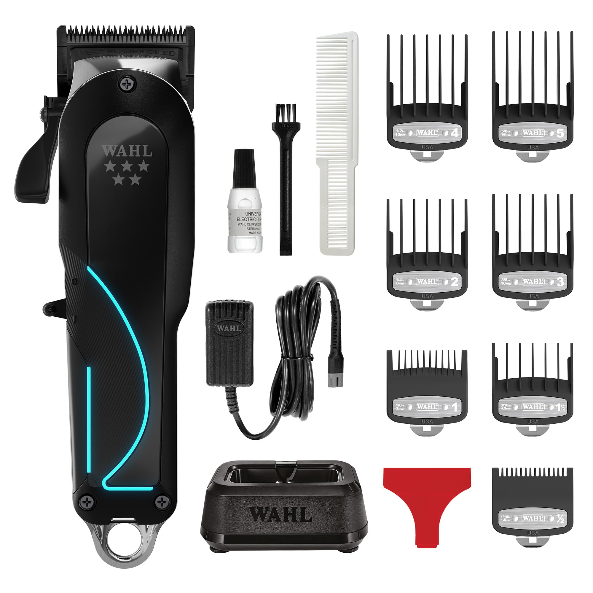 Wahl Senior 2.0 - Cortadora Profesional Inalámbrica para Barberos - Motor 8000 RPM con Control Adaptativo - Cuchilla DLC Zero Gap - Hasta 2,5 Horas de Uso - Con Base de Carga
