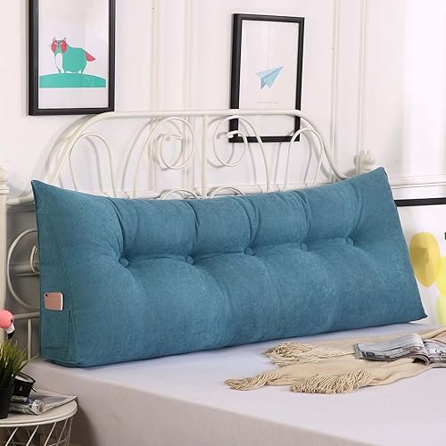 Miniatura 2 de Almohada de cuña para pared de cama, cabecero de almohada de respaldo de cama, almohada triangular de lectura grande, con funda extraíble, para cama