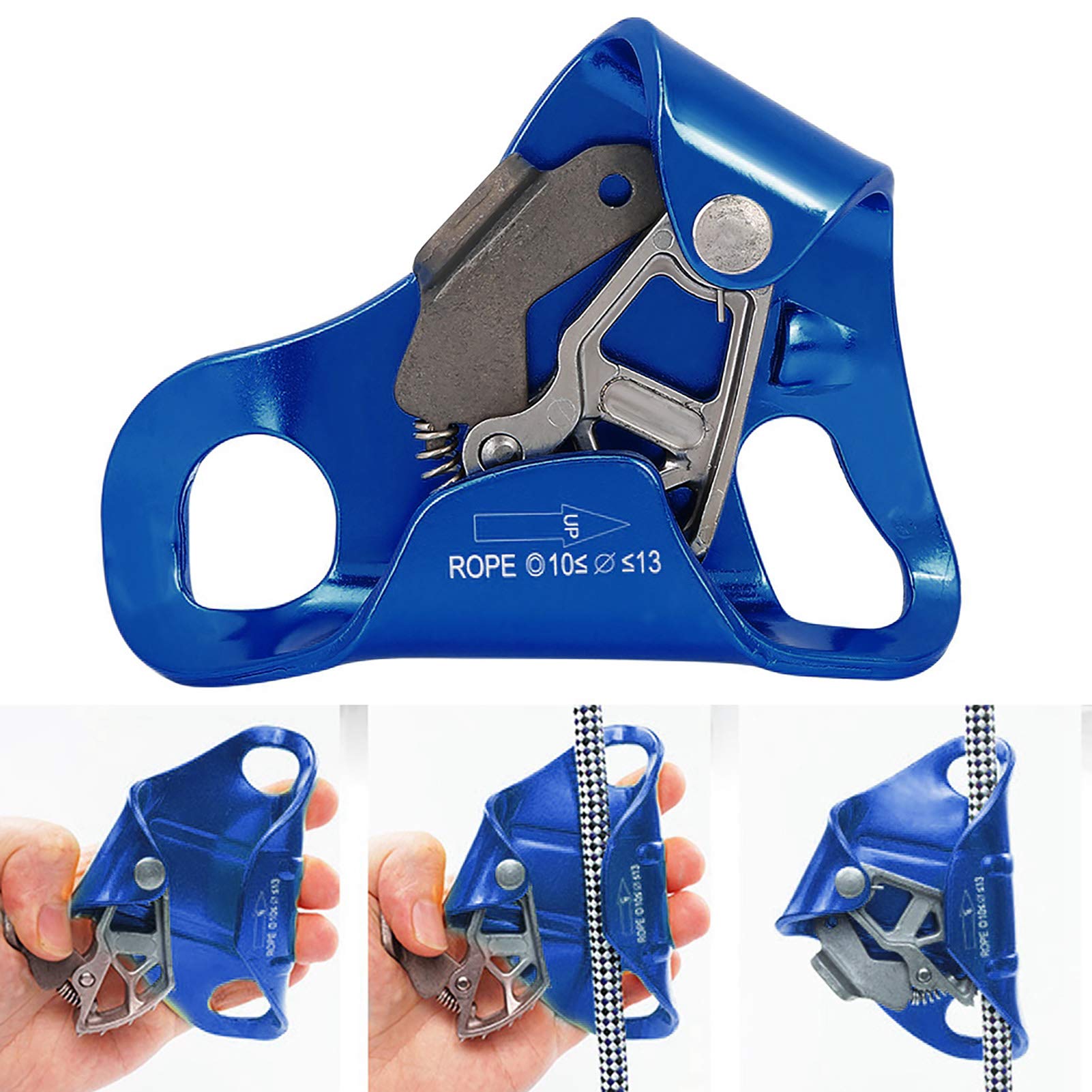 Ascendeur de Poitrine d'alpinisme Robuste en Plein Air, élévateur d'escalade, Serre-câble en Acier Inoxydable, adapté à Une Corde de 8 à 13 Mm, pour l'escalade et Les