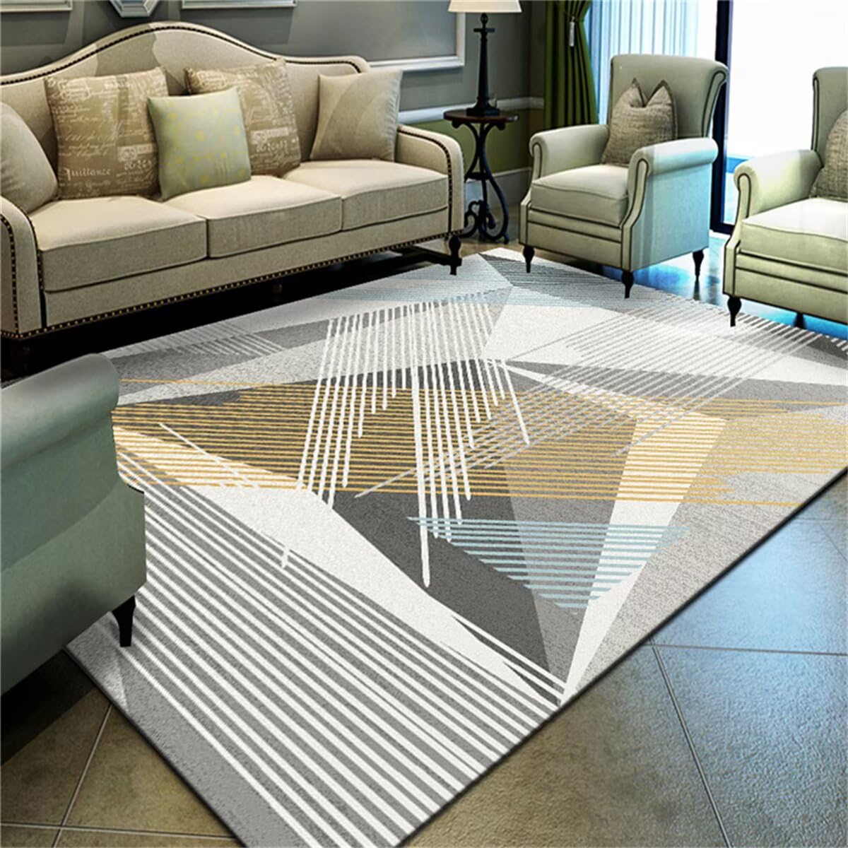 Tapis de sol extérieur design 100x160cm gris bleu aux finitions modernes