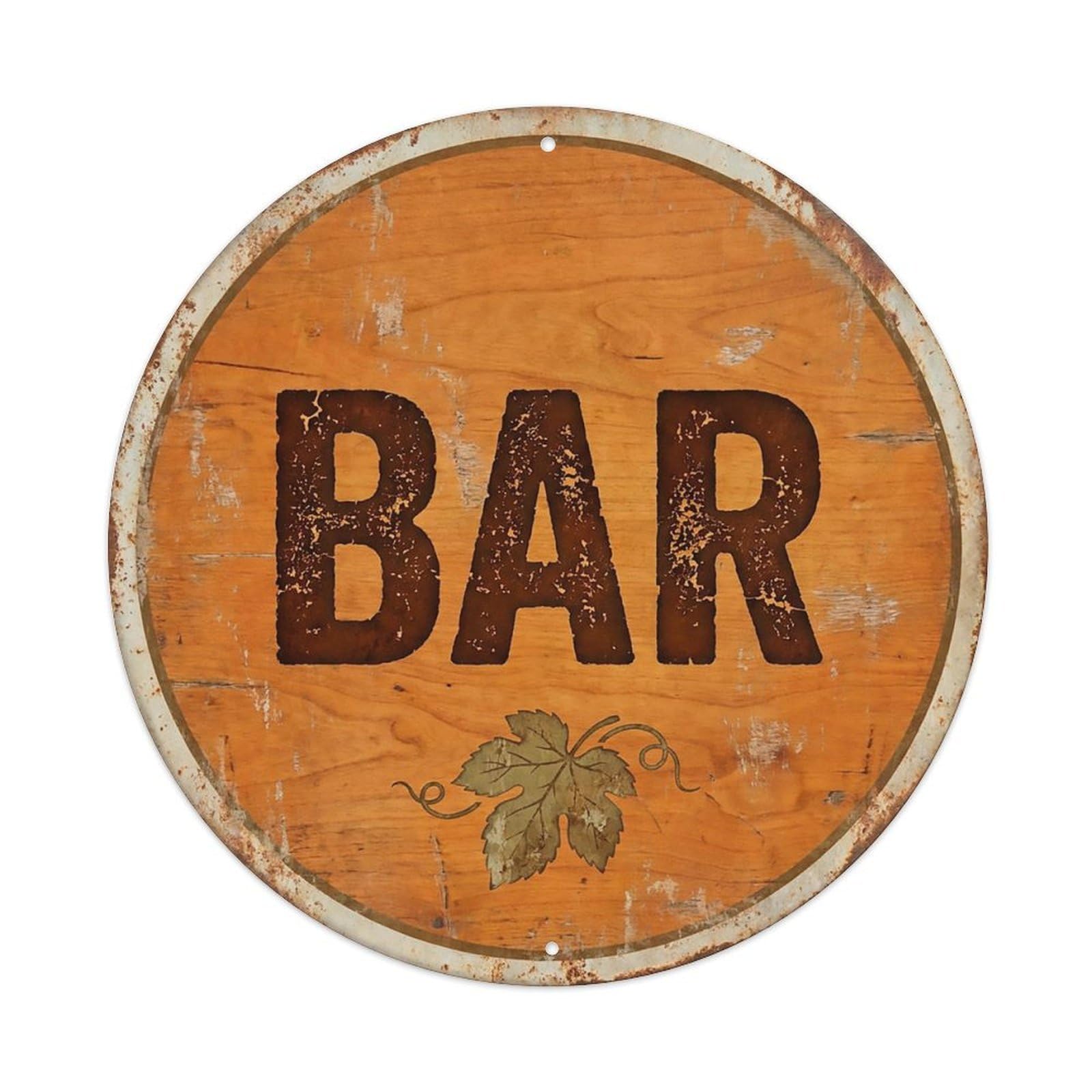Vintage Beer BAR Sassafras Wood Retro for Pub Metal Tin Sign