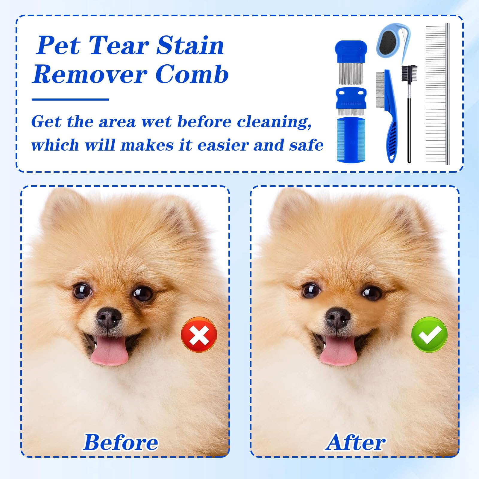 Peigne Anti-puces et Anti-poux Multifonctionnel pour Chats et Chiens - Set de Toilettage Essentiel pour Animaux de Compagnie - Peigne pour Chat, Chien, Anti-puces Maison, Fumigène Anti-puce