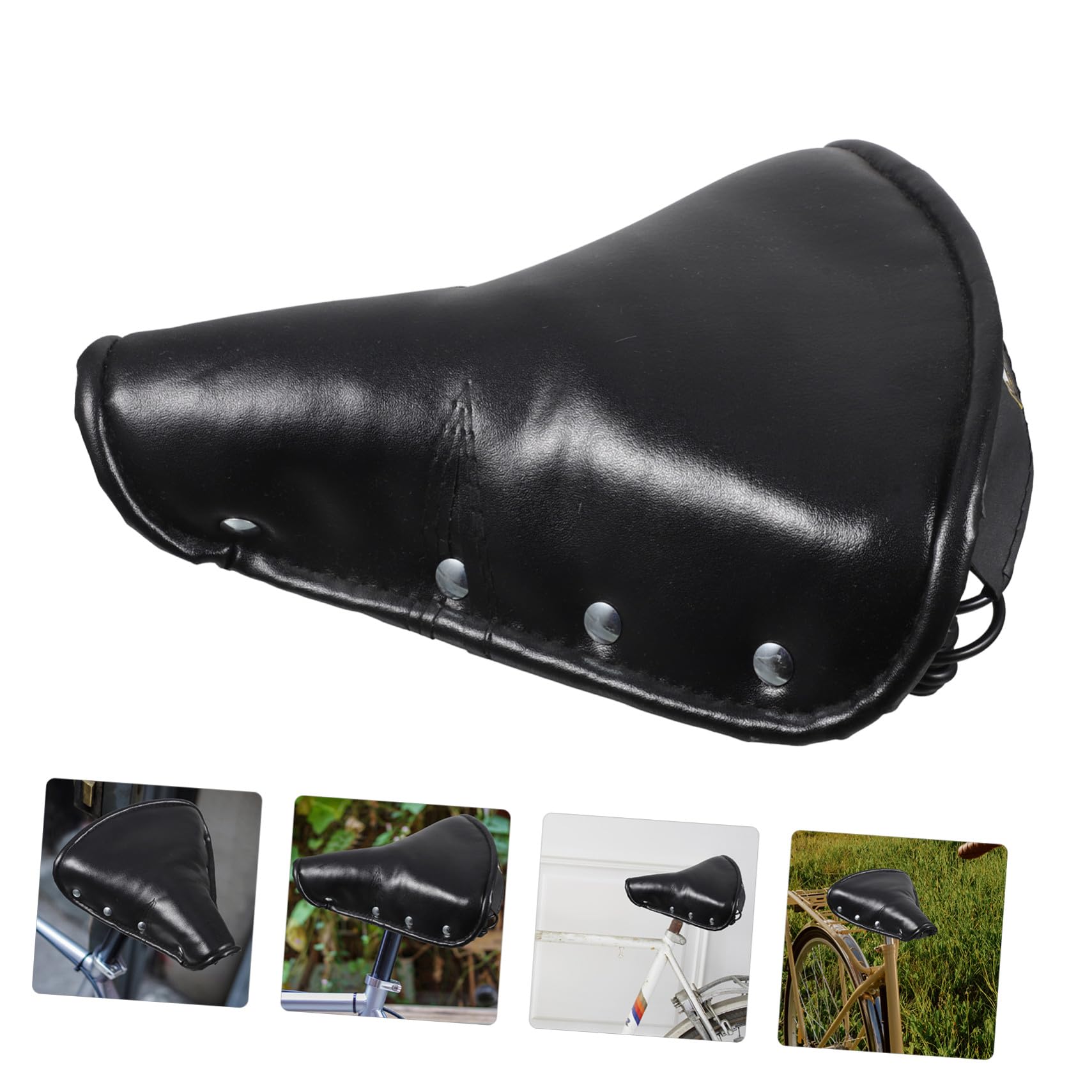 Retro Ledersattel Sitzkissen Für Vintage-Trikes Und Fahrräder Bequemer Und Langlebiger Fahrradsattel in Schwarz Für Optimales Fahrvergnügen