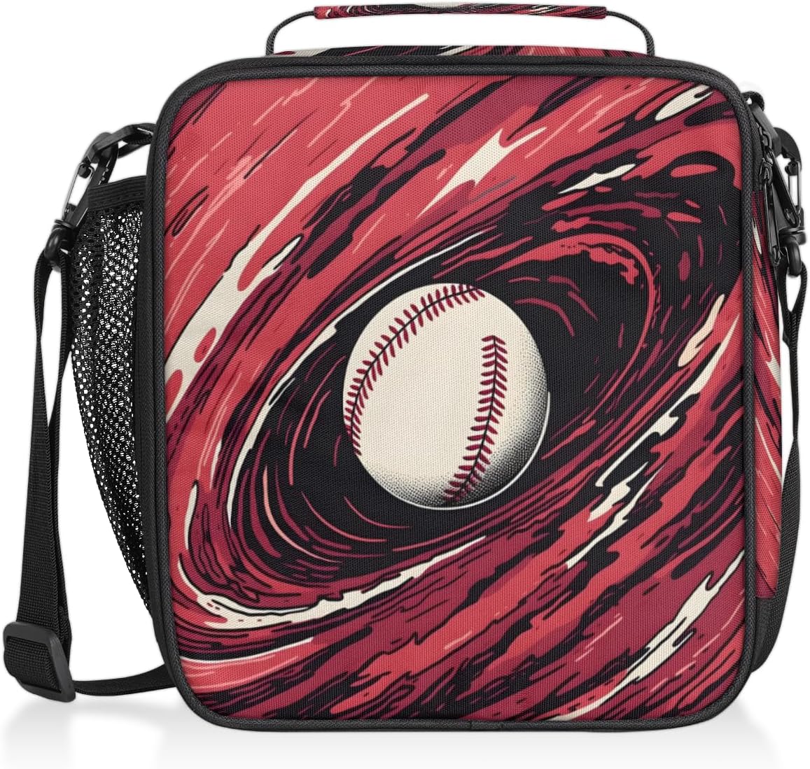 3D Baseball Boys Lunch Box for School Insulated Kids Lunch Box Reusable Leakproof Lunch Bag Thermal Cooler Tote Picnic Lunchbox with Adjustable Shoulder Strap Back to School Gifts for Teens Boys