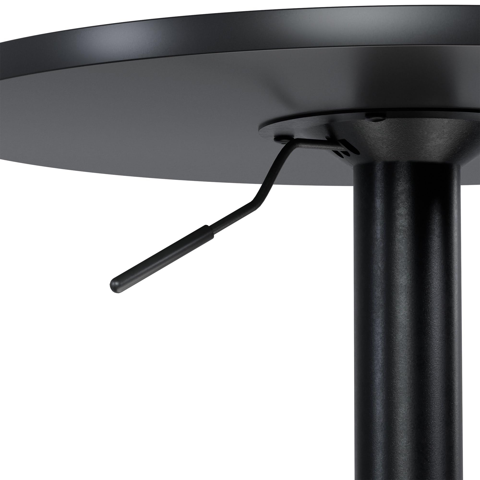 CLP Tavolo Alto Xanten Rotondo Regolabile in Altezza, Girevole con Sollevamento a Gas, Struttura in Metallo Verniciato a Polvere Antiscivolo, Colore:Nero/Nero, Dimensione:Ø 52 cm