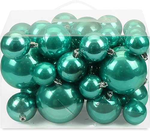 AMS - Adornos chapados, bolas de Navidad, de 40 quilates, para decoración de fiestas de vacaciones, colección de árbol para boda, Acción de Gracias,