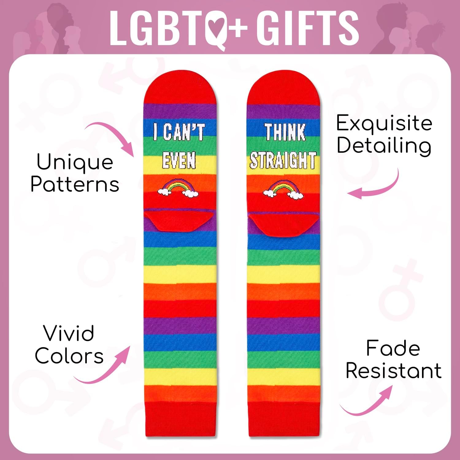 HAPPYPOP Knee High Socks - LGBTQ+ Pride Gifts Gingerdead Socks Holiday Gifts for Women Men - Image 4