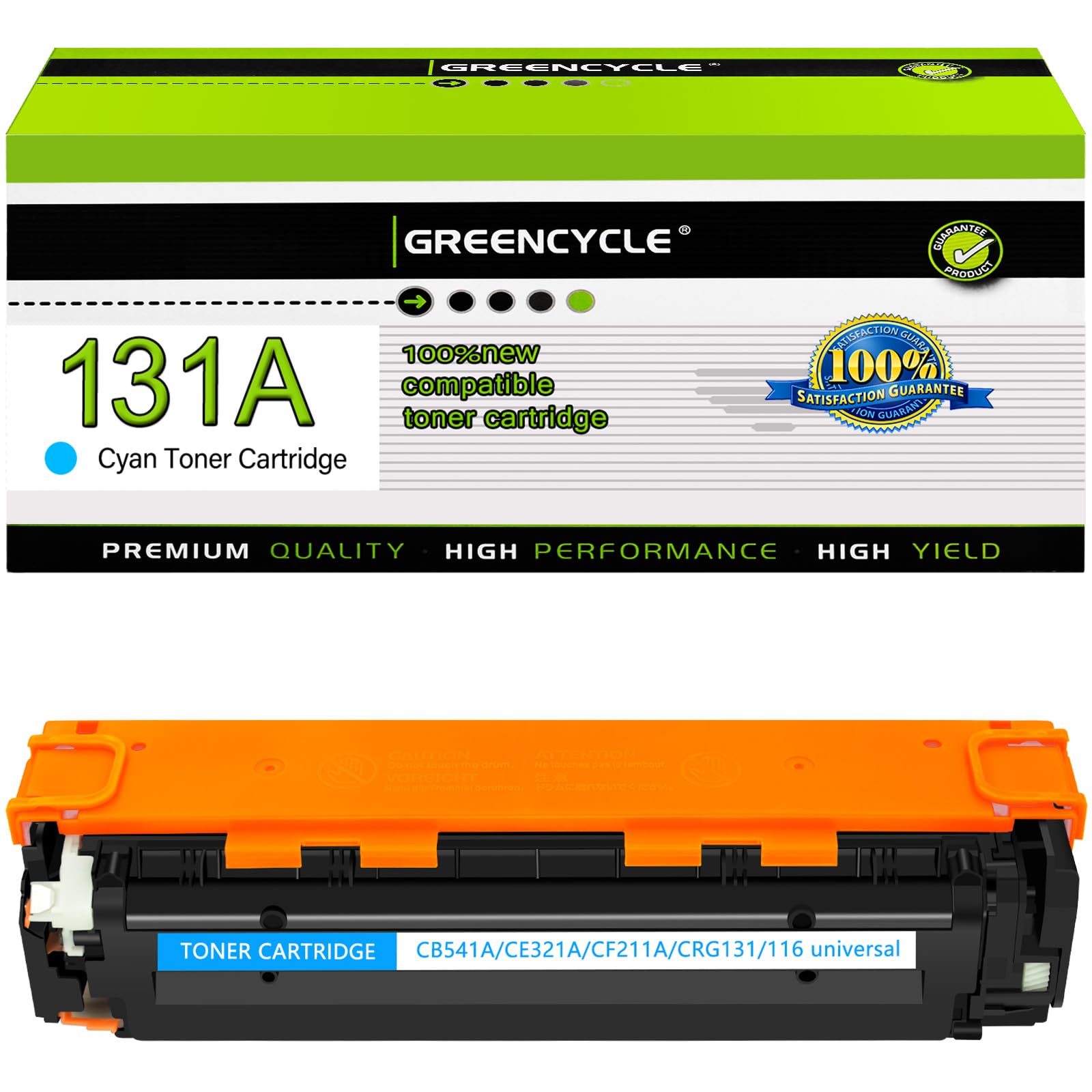 131A Cyan Toner Cartridge Compatible for HP Printers | Works with Laser Jet Pro 200 Color M251 MFP M276 Series | 1 Pack CF211A Toner Replacement