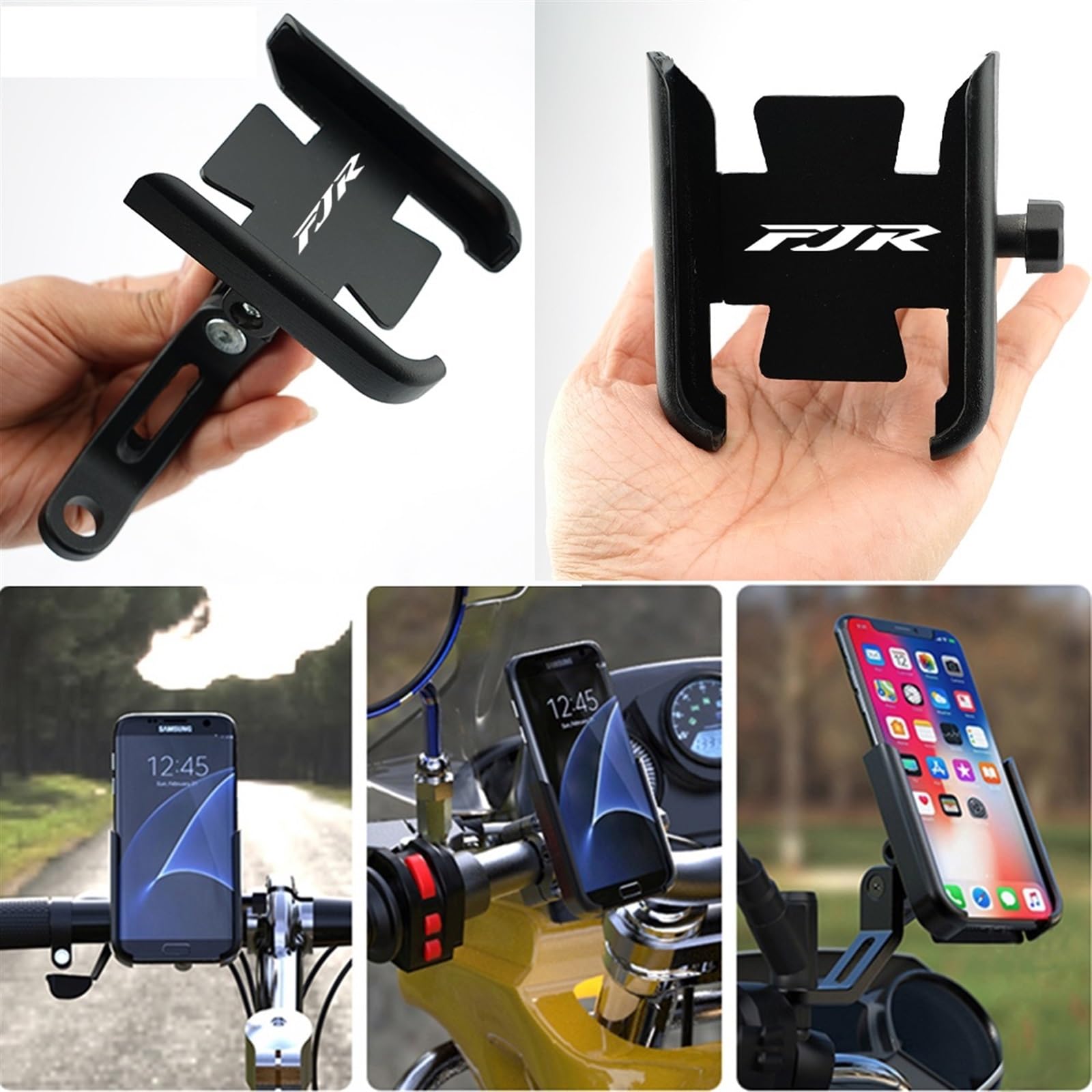 Voor Yamaha Fjr 1300 FJR1300 FJR1200 2006-2021 2022 2023 Accessoires Motorfiets Stuur Mobiele Telefoon Houder Gps Stand Beugel (Kleur : M Black