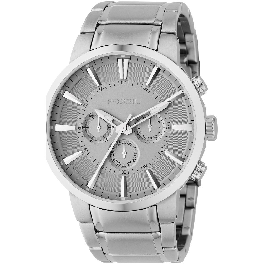 Fossil FS4359 Chronograph Watch with silver dial and stainless steel bracelet