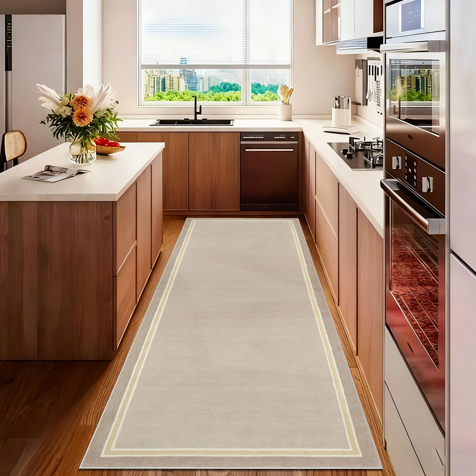 Hallway Runner Rug Long Hall Runner Kitchen Rug Non Slip Washable Corridor Rugs Absorbent Floor Mat 60 x 160 cm Heavy Duty Narrow Carpet Runner for Kitchen Hallways Entryway Laundry Room