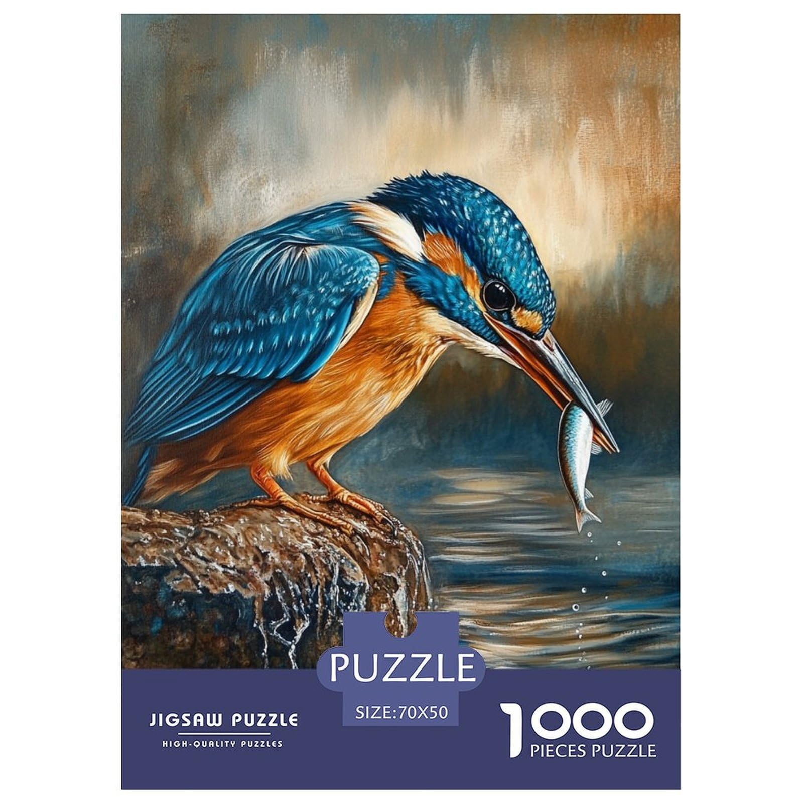 Kingfisher Jigsaw Puzzles 1000 Piece Challenge Game for Adults,Natural Water - Scene Impossible Jigsaw Puzzle 1000 Pieces Educational Game Home Decoration 70x50cm/1000pcs