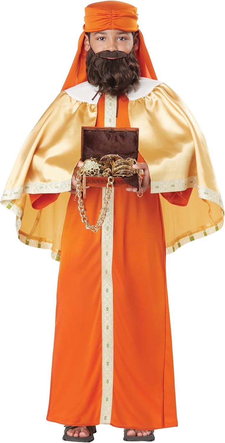 California Costumes Boys Gaspar, Wise Man (Three Kings) Child Costume, Orange/Gold, Small/Medium