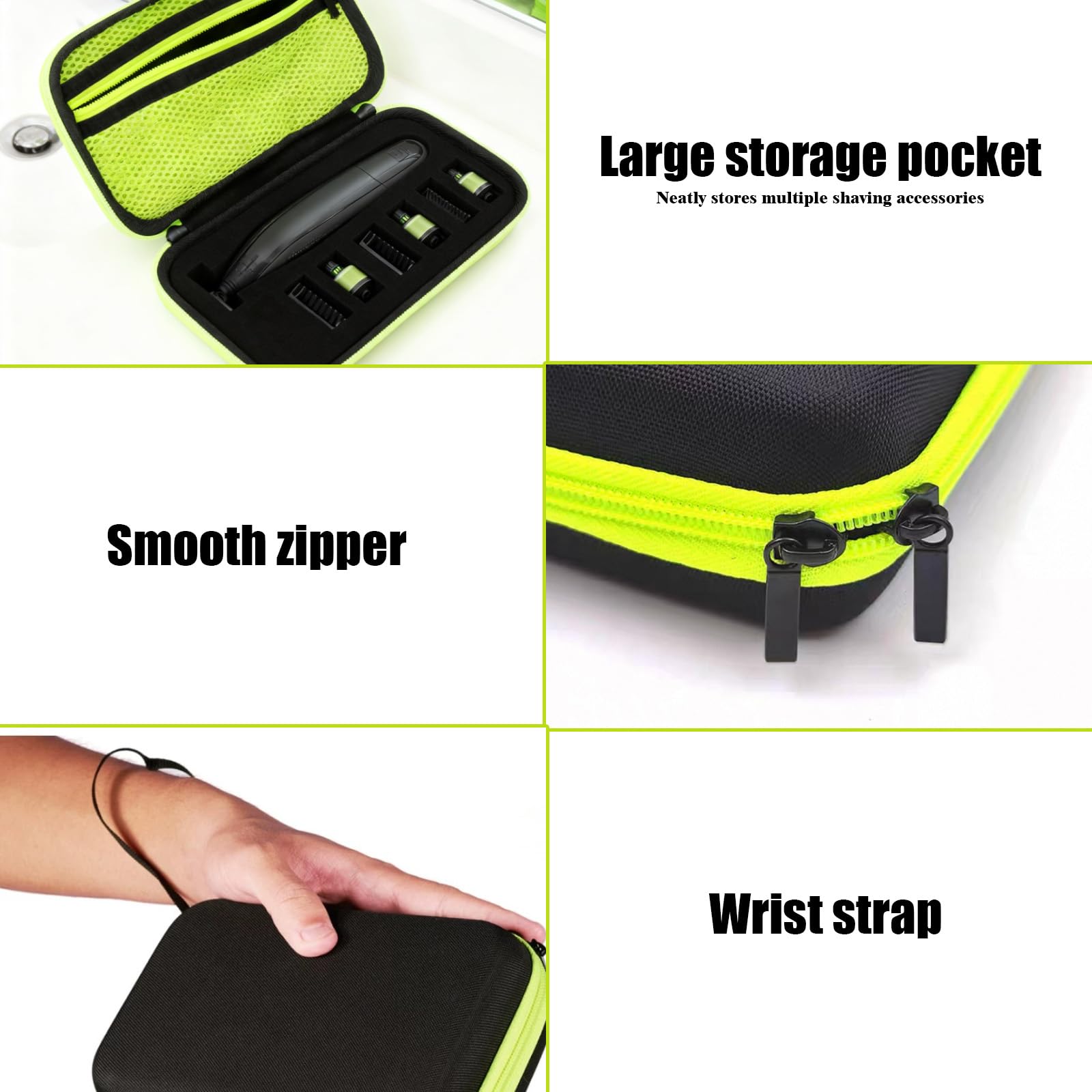 Porta Rasoio, Custodia Trimmer Portatile Custodia Rigida da Viaggio, Lama Robusta e Supporto Lame con Spugna, Impermeabile Borsa da Viaggio Rigida in EVA, Compatibile con Philips Oneblade