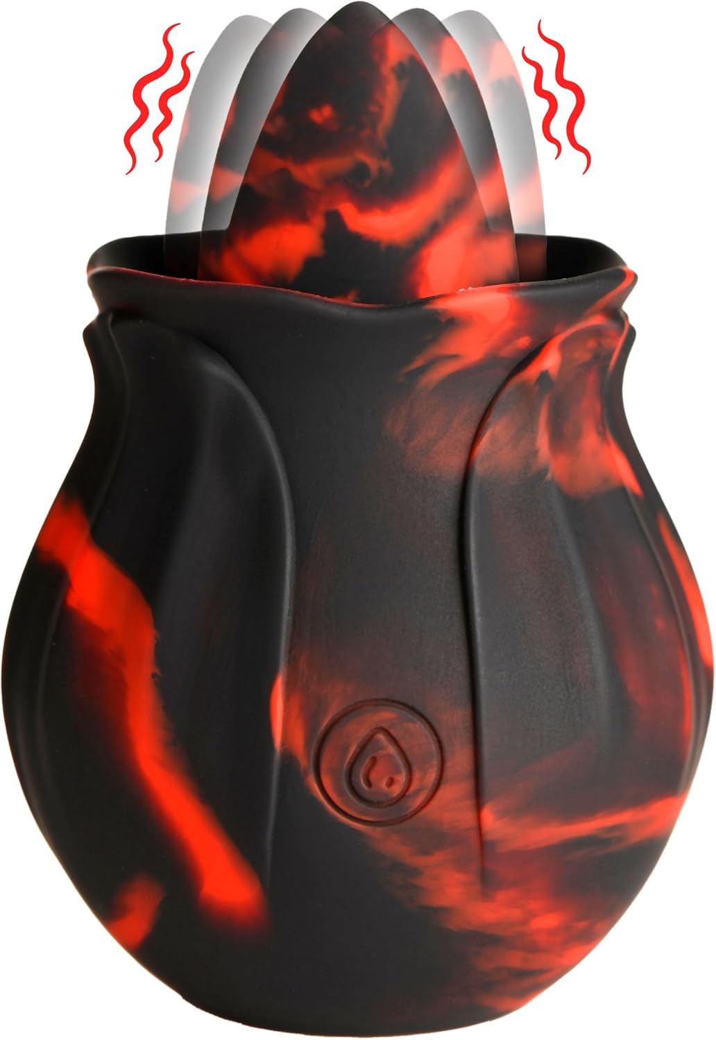 XR PLAY HARD Black Kiss Rimming Rose for Women, & Couples. Licking Rose Perfect for Erogenous Zones. Premium Silicone, Waterproof & Rechargeable. 1 Piece, Black and Red.