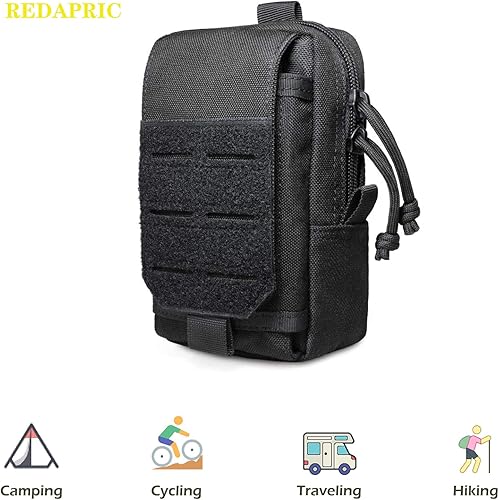 Miniatura 5 de Bolsa táctica EDC, bolso pequeño multifuncional Molle, organizador de artilugios, soporte para teléfono celular, bolsa de cintura, camping,