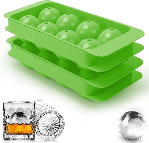 Molde redondo para cubitos de hielo, 1.8 pulgadas x 8, molde para cubitos de hielo para whisky, bandeja circular para cubitos de hielo con tapa,
