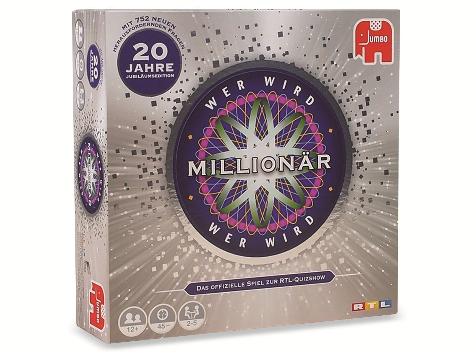 Jumbo Spiele - Wer wird Millionär - die Jubiläumsauflage der berühmten TV-Show als Brettspiel - Gesellschaftsspiel für 2-5 Spieler ab 12 Jahren