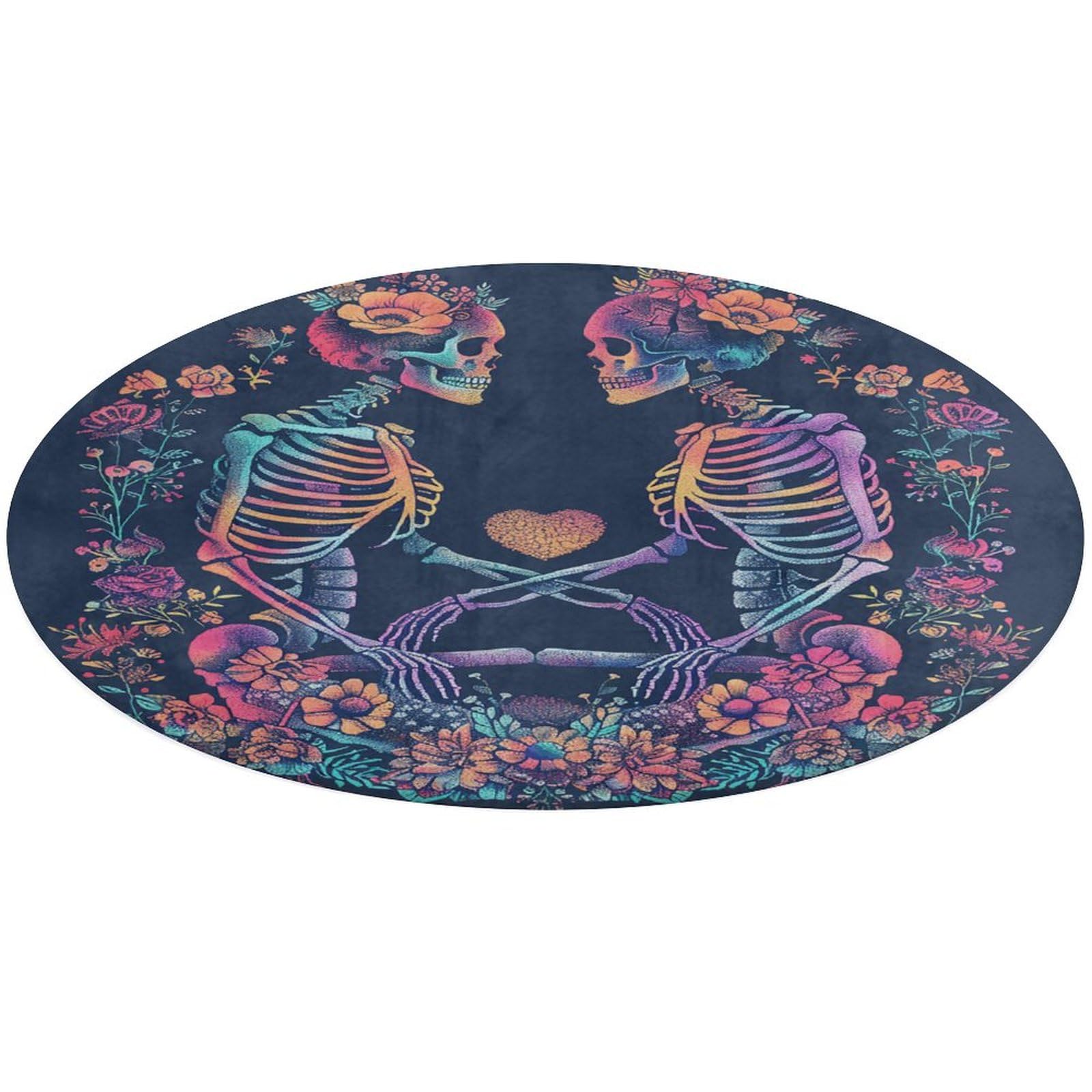 Petit tapis pelucheux crânes lavable pour la décoration du salon