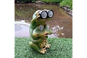 Garden Decor for Patio and Yard: Outdoor Solar Powered Frog Statue -...