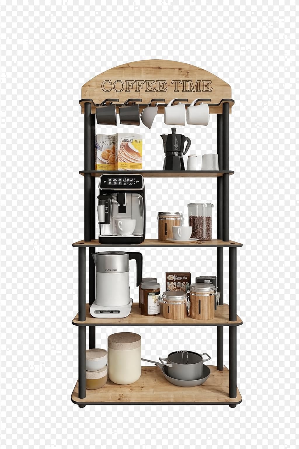 Coffee Tıme Çok Amaçlı Dolap Kahve Köşesi Madran Ceviz Tüm Kahve