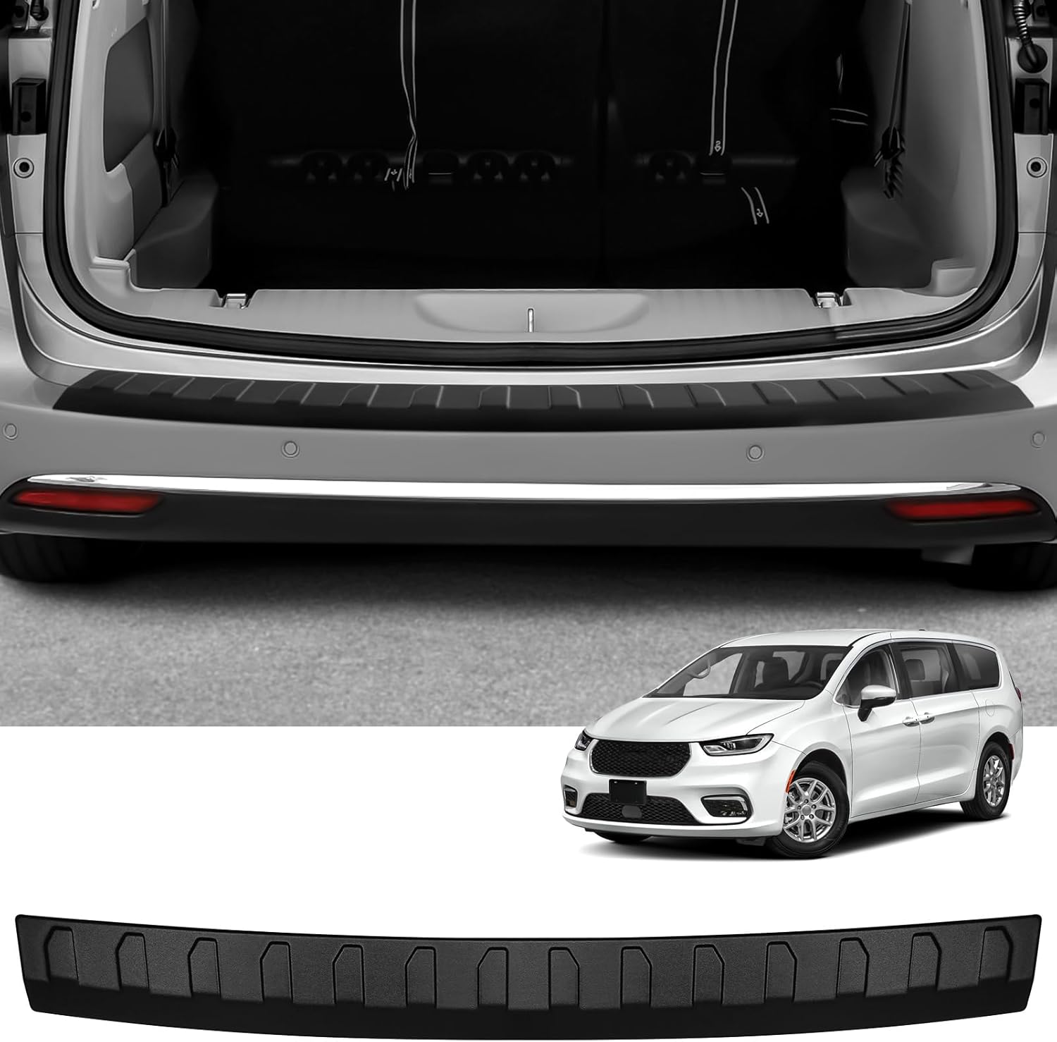 YOJOJOCO Rear Bumper Protector Compatible with Chrysler Pacifica 2017-2025 Accessories Matte Black ABS Material Rear Bumper Guard Trunk Sill Protector?Exterior? (Exterior) Matte Black