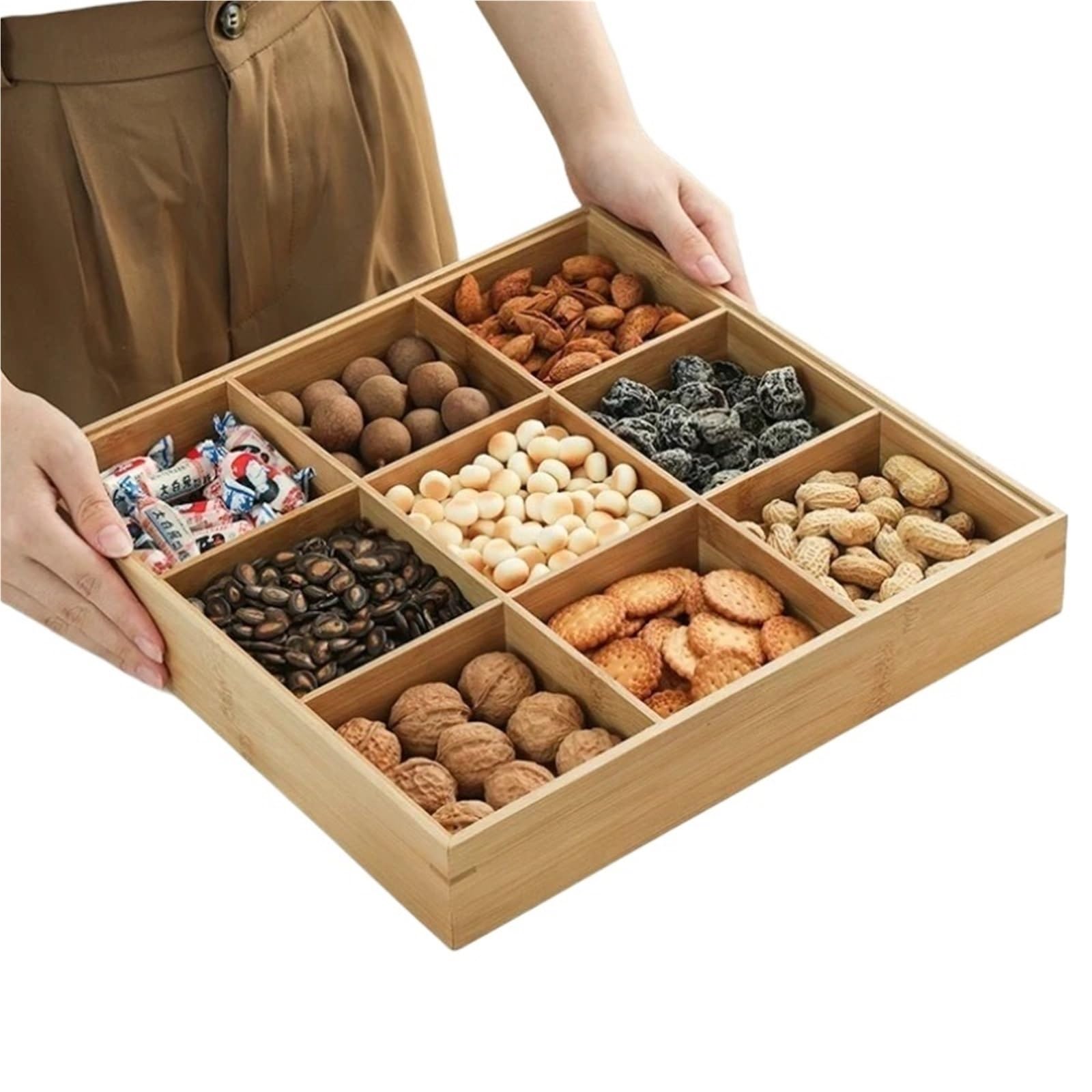 Teilen Sie Gitter-Snacktablett for den Heimgebrauch mit einem Deckel für Partys