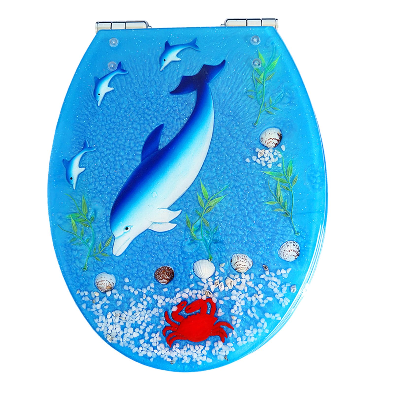 Toilet lid, Elongated Toilet Seat with Slow Close Easy Clean Suitable Standard Or Oval with Thickened Resin(C)