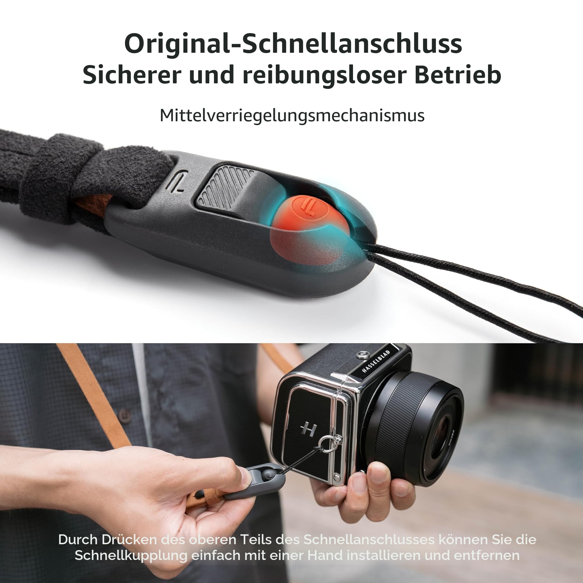 PGYTECH Kamera-Schultergurt Air im Retro-Stil, Kameragurt mit Schnellverschluss, Verstellbarer 120–140CM Kamera-Umhängegurt für Kompaktkameras von Nikon/Canon/Sony/Fuji (Erdbraun) L