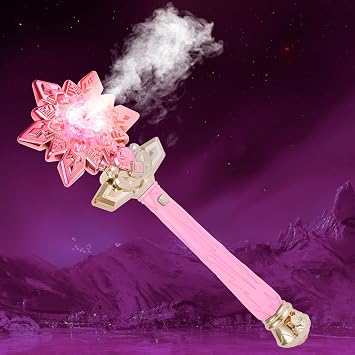 Light Up Snowflake Wand with Mist, Melodies & Fairy Sounds, Pink