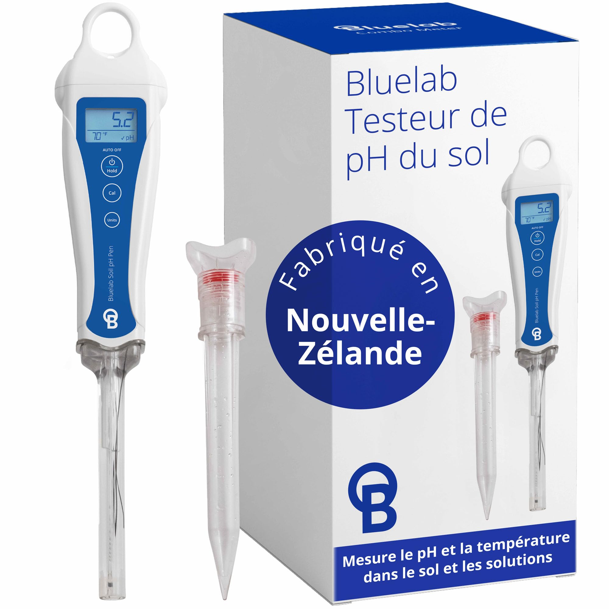 Bluelab PENSOILPH Soil pH Pen - Stylo pH, pH mètre et température - pour sol, fibre de coco, laine de roche et solutions nutritives, calibrage facile - pH-mètre, mesure de l'acidité