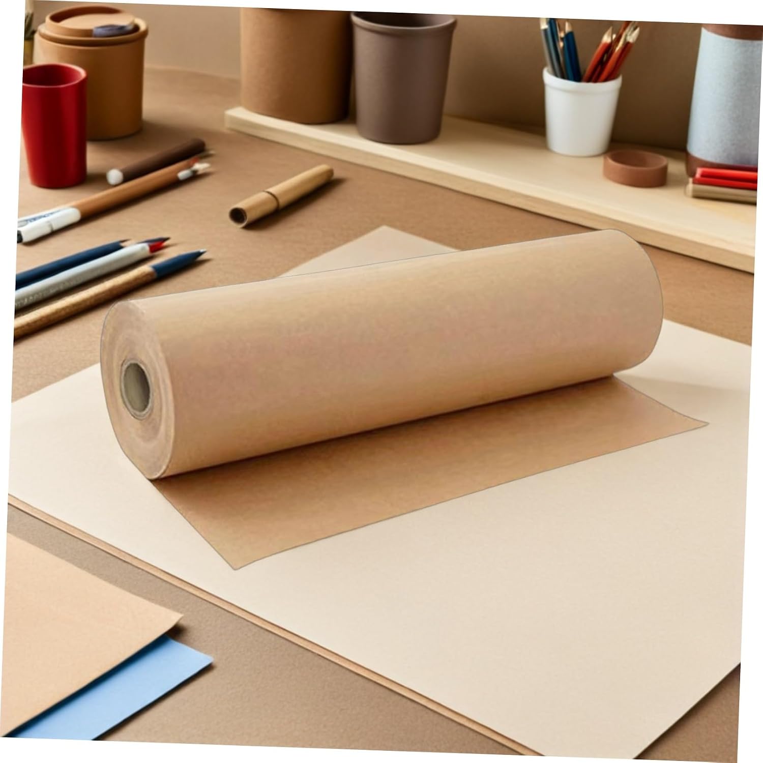 STOBOK Kraft Paper Roll Brown Cardstock Wrapping Paper for Birthday Parties DIY Crafts Flower Wrapping